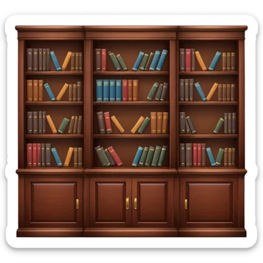 office with bookshelf and documents sticker