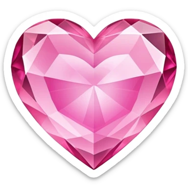 Pink crystal heart  sticker
