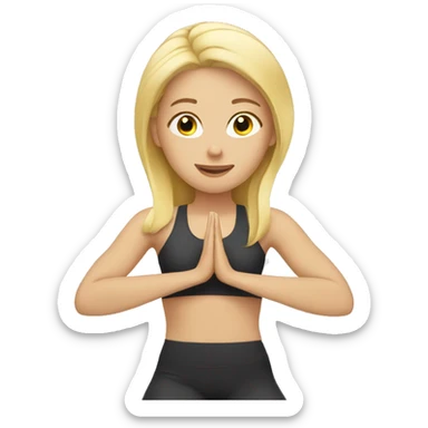 Blonde lady doing yoga sticker