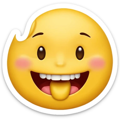 yellow emoji face biting lower lip playful sexy no human features sticker