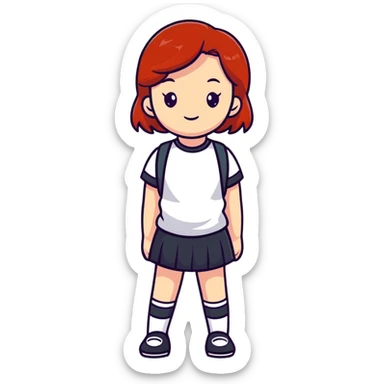 Cute redhead girl full body sticker