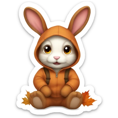 Cute fall/ Autum bunny sticker