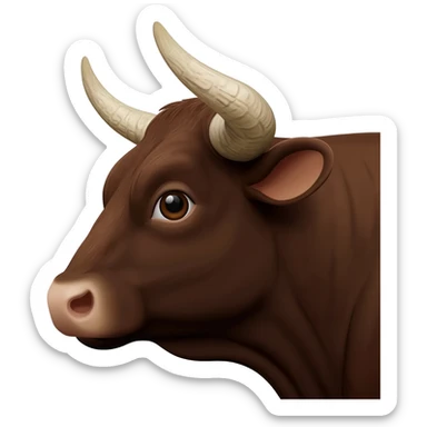 real simental bull head in profile sticker
