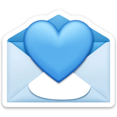 letter with a blue heart seal sticker