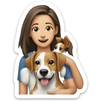 Dog and girl sticker