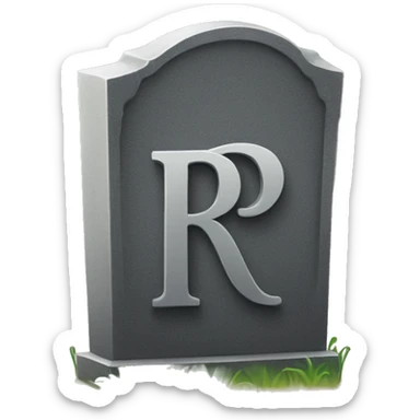 tombstone with the letters r.i.p sticker