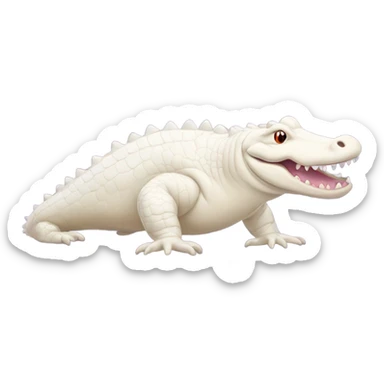 albino alligator full body with hearts above its head sticker