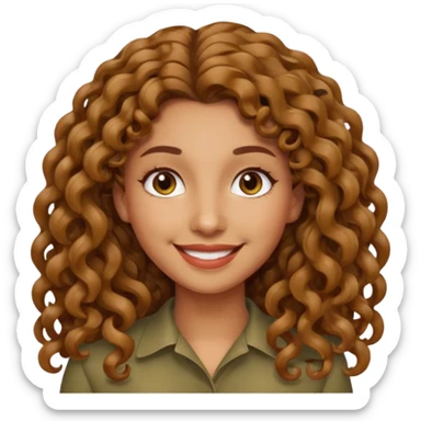 long hair light brown curly olive skin sticker