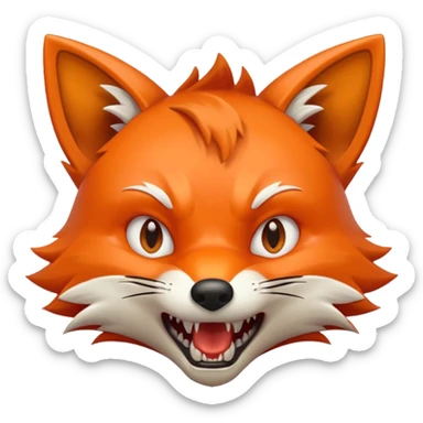Fox attacking sticker