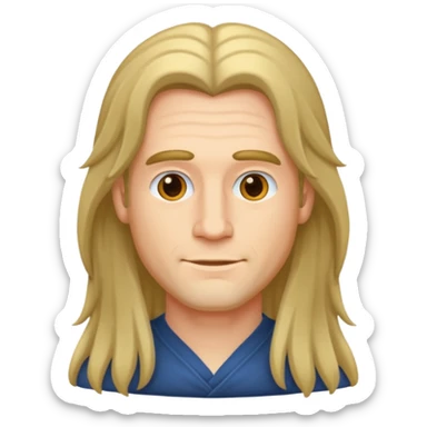Saçı uzun olan bir erkek çiz sticker