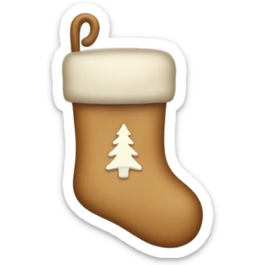 Tan Christmas stocking  sticker