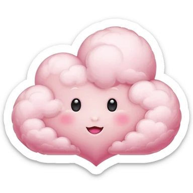 pink heart cloud sticker