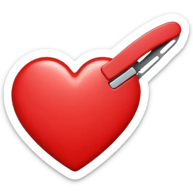 Red colour small hairclip sticker