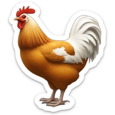 Poule sur un bouc sticker