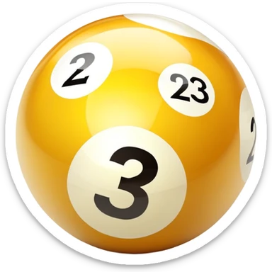 golden billiard ball with the number 23 in a pixelated style sticker
