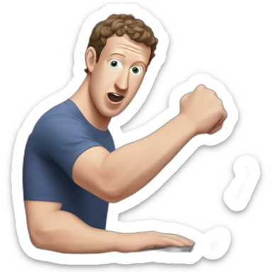 mark zuckerberg punching a macbook sticker