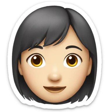 chinese girl, round smiling face sticker