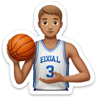 Giocatore basket con il pallone sticker