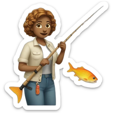 A woman fished it sticker