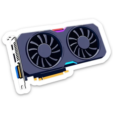 modern gaming video card with RGB lighting and cooling fans sticker