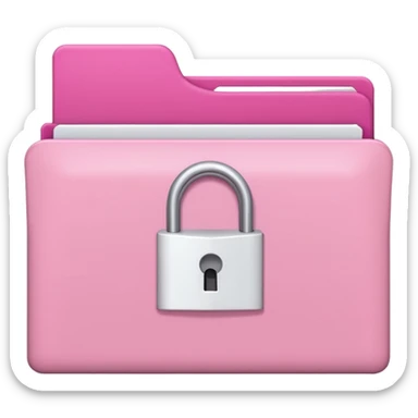 mix light pink dark pink and white girly lock with a folder behind it sticker