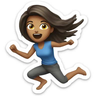 A girl doing the hawk rush sticker