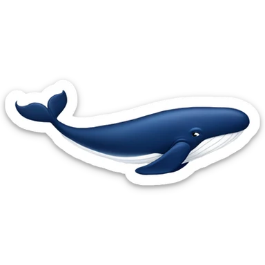 humpbck whale, dark blue sticker