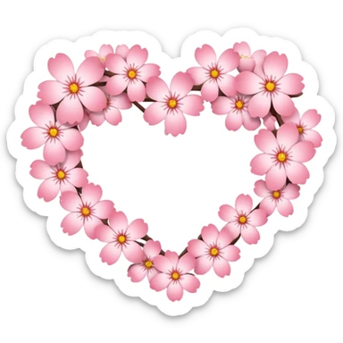 sakura heart with a soft white outline sticker