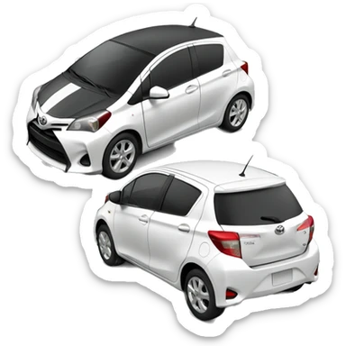 cute 3D Toyota Yaris car sticker