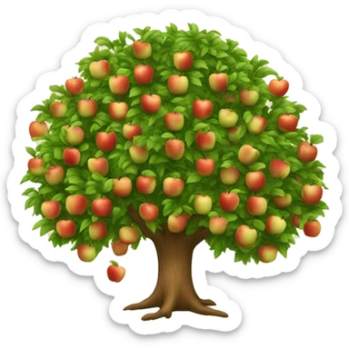 Apple tree with 26 alphabets apples sticker