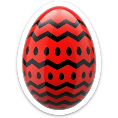 easter egg red and black sticker