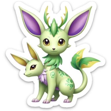 Shiny Exotic Cute Adorable Majestic Ethereal Sparkly Flygon-Espeon-Leafeon-Shaymin-Hybrid-Creature with pattern-markings sticker