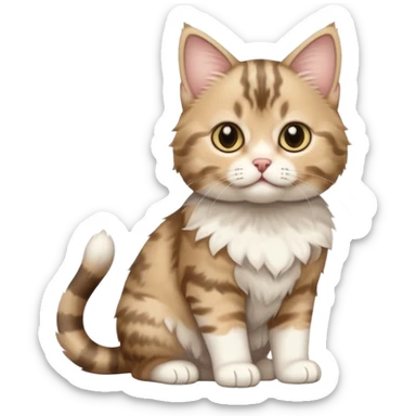 full body of baby American Bobtail cat  sticker
