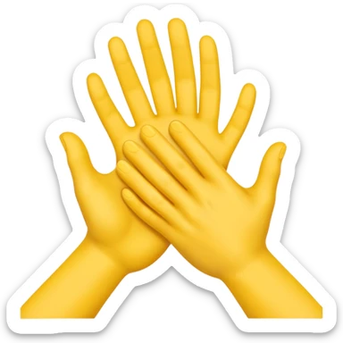 3 yellow hands in a pile about to do make a promise sticker