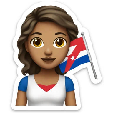 Latina girl with puerto Rico flag sticker
