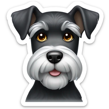 black and silver ugly schnauzer sticker