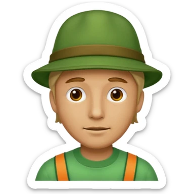 man Character with Green Hats sticker