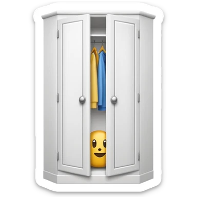 white corner closet with doors emoji style  sticker