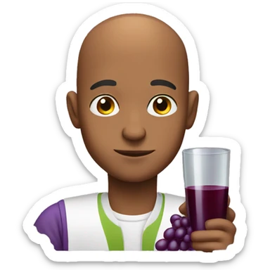 African bald Male drinking grape juice sticker