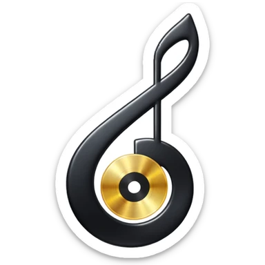 music note with a music disc sticker
