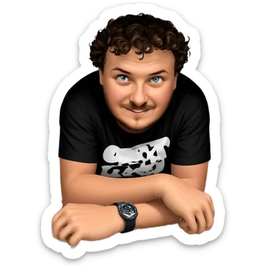 meme boy in black shirt sticker
