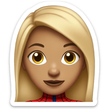 Light skin girl in a Spiderman suit sticker