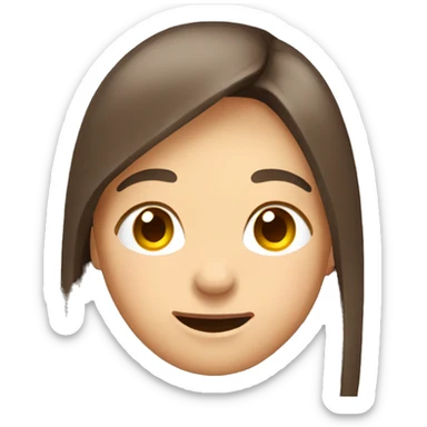 Woman with long straight brown hair, brown eyes and light skin laughing but also crying  sticker