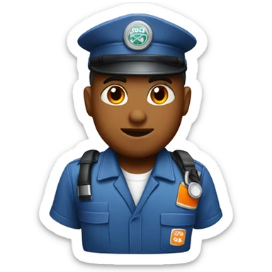 orange emt worker sticker