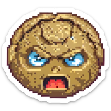 angry emoji with a confused, dumb, idiot expression sticker