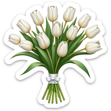 white tulip bouquet  sticker