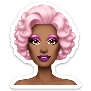 Drag queen all pink makeup  sticker