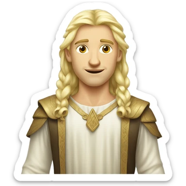 blond guy in the image of a Slavic mythological creature sticker