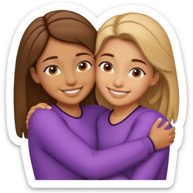 Ella and Yusra hugging  sticker