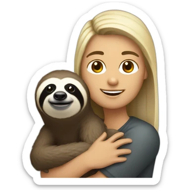 white and black hair software engineer with a sloth around the neck sticker
